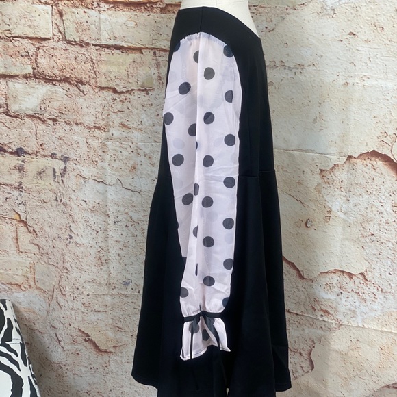 ❌ Pie Black Polka Dot Sheer Sleeve Dress - Picture 7 of 9